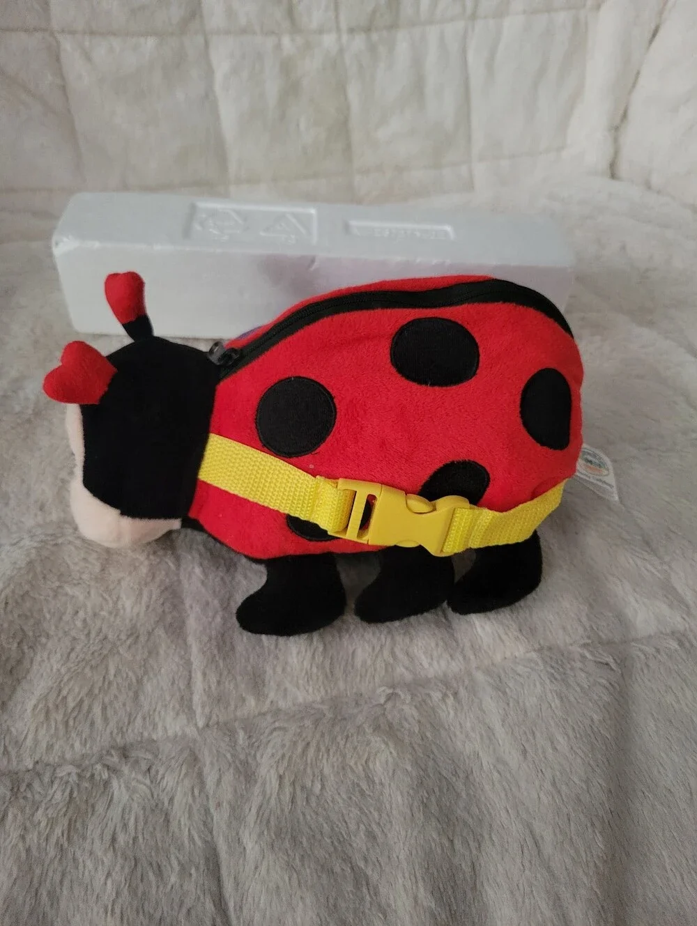 Becly Ladybug Stuffed Animal Buckles And Zipper  Toy - Red, Black Multicor